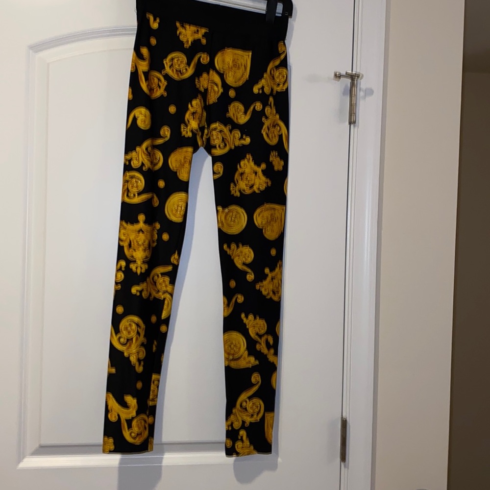 Versace jean Couture leggings black and gold